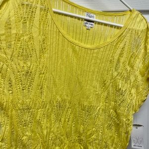 Ella Moss Crochet Sweater/Poncho - Yellow - Size L - NWT